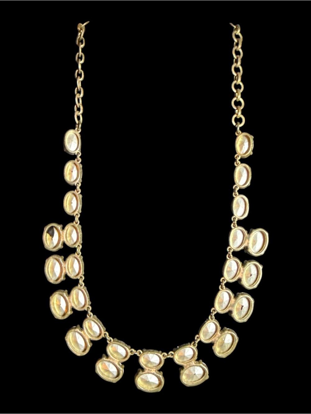 J.Crew Multicolor Crystal Statement Necklace Signed Gold Tone - Picture 5 of 8